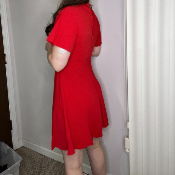Amazon Red Faux Wrap Sun Dress Short Sleeve Size Small New in Bag - Picture 14 of 14